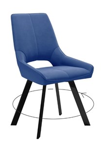Кухонный стул 268 поворотный, микровелюр Z20 синий, ножки черные в Уссурийске