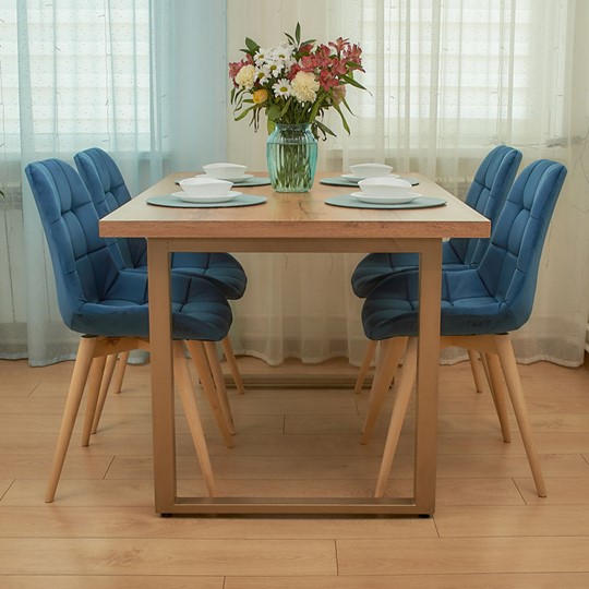 Обеденный стул POLINI Home Verona SD, синий-натуральный во Владивостоке - изображение 6