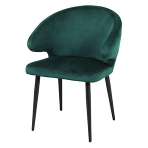 Мягкий стул Томас СРП-067 эмаль черная веллюто-темно-зеленый во Владивостоке - предосмотр