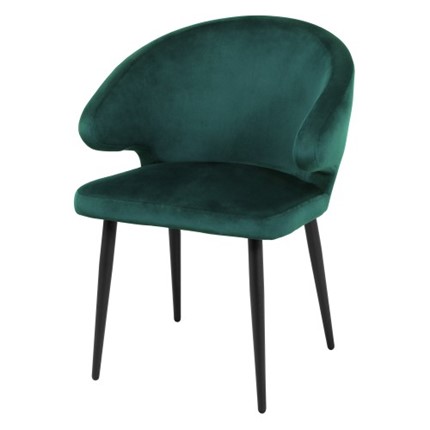 Мягкий стул Томас СРП-067 эмаль черная веллюто-темно-зеленый во Владивостоке - изображение