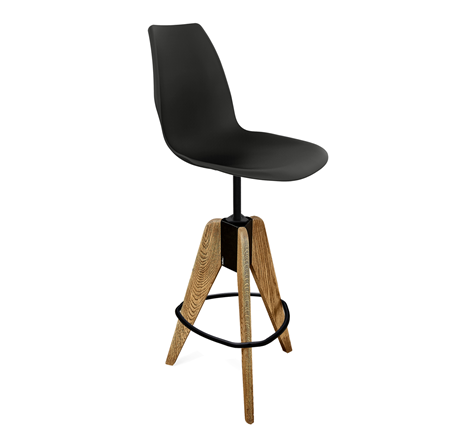 Барный стул SHT-ST29/S92 (черный/брашированный коричневый/черный муар) в Артеме - изображение