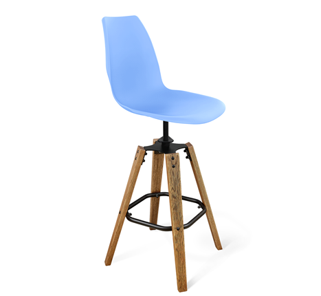 Барный стул SHT-ST29/S93 (голубой pan 278/брашированный коричневый/черный муар) в Артеме - изображение