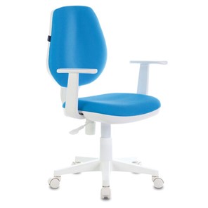 Компьютерное кресло Brabix Fancy MG-201W (с подлокотниками, пластик белый, голубое) 532411 в Артеме - предосмотр