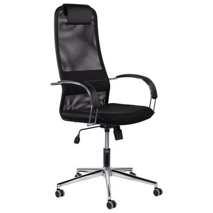 Компьютерное кресло Brabix Premium Pilot EX-610 CH (хром, ткань-сетка, черное) 532417 в Уссурийске - изображение