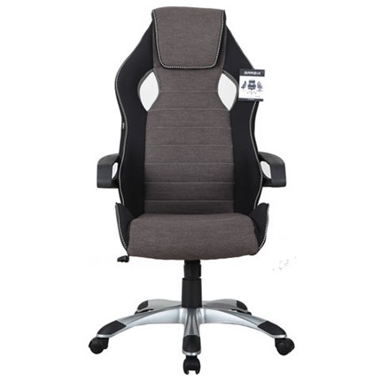 Кресло Brabix Techno GM-002 (ткань, черное/серое, вставки белые) в Артеме - изображение