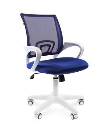Компьютерное кресло CHAIRMAN 696 white, ткань, цвет синий в Артеме - изображение