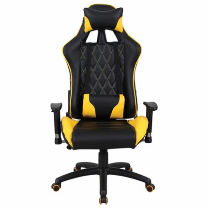 Офисное кресло Brabix GT Master GM-110 (две подушки, экокожа, черное/желтое) во Владивостоке - изображение