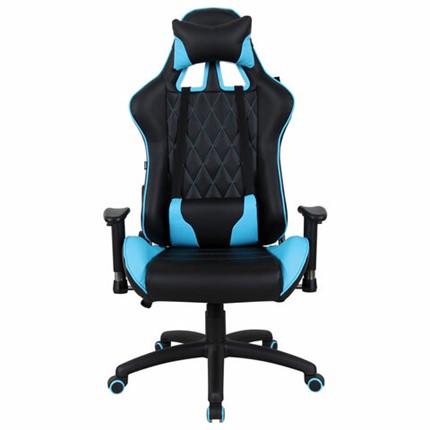 Офисное кресло Brabix GT Master GM-110 (две подушки, экокожа, черное/голубое) 531928 во Владивостоке - изображение