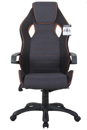 Компьютерное кресло Brabix Techno Pro GM-003 (ткань, черное/серое, вставки оранжевые) в Артеме - изображение