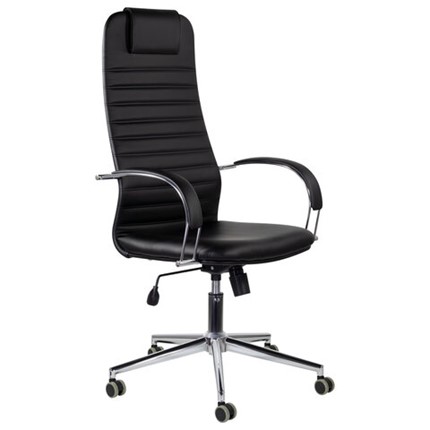 Компьютерное кресло Brabix Premium Pilot EX-610 CH (хром, кожзам, черное) 532418 в Уссурийске - изображение