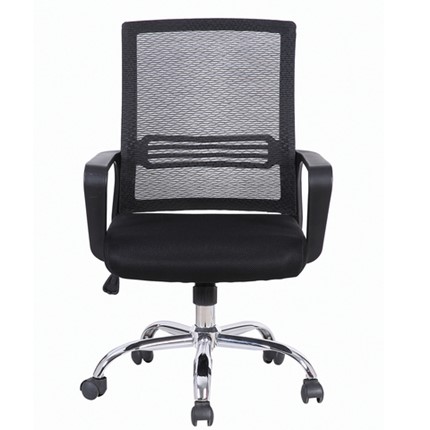 Кресло Brabix Daily MG-317 (с подлокотниками, хром, черное) 531833 в Артеме - изображение