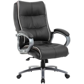 Офисное кресло Brabix Premium Strong HD-009 (экокожа черная, ткань серая) 531945 во Владивостоке