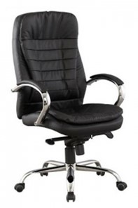 Офисное кресло J 9031-1 нат. кожа /хром, черный в Уссурийске