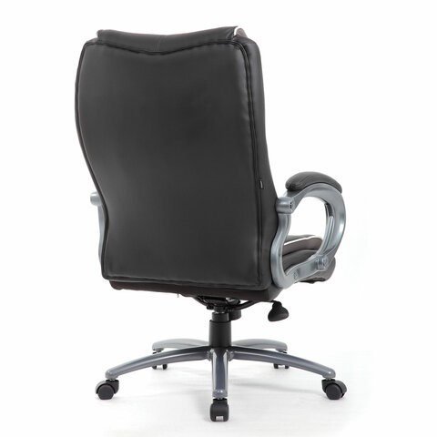 Офисное кресло Brabix Premium Strong HD-009 (экокожа черная, ткань серая) 531945 в Артеме - изображение 2