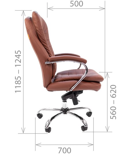 Кресло CHAIRMAN 795 кожа, цвет коричневый в Артеме - изображение 2