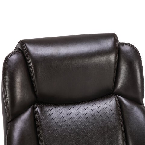 Кресло Brabix Premium Favorite EX-577 (пружинный блок, рециклир. кожа, коричневое) 531936 в Артеме - изображение 5