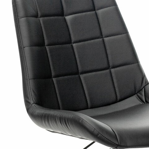 Кресло офисное Brabix Deco MG-316 (без подлокотников, пятилучие серебристое, экокожа, черное) 532080 в Артеме - изображение 4