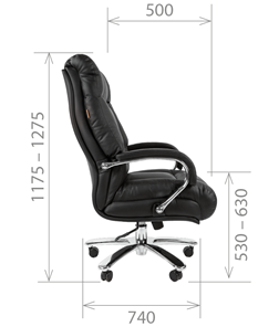 Компьютерное кресло CHAIRMAN 405 черное нат.кожа/экокожа в Артеме - предосмотр 4