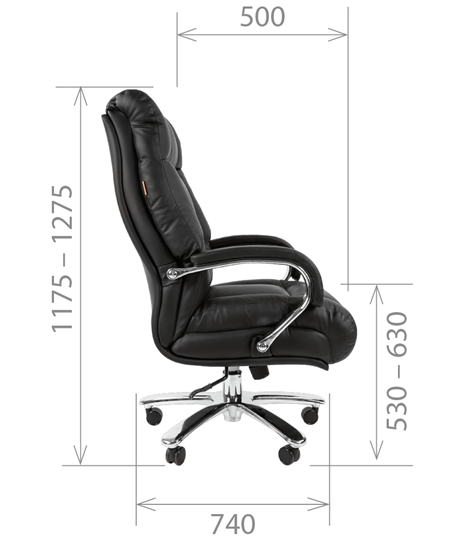 Компьютерное кресло CHAIRMAN 405 черное нат.кожа/экокожа в Артеме - изображение 4