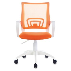 Кресло Brabix Fly MG-396W (с подлокотниками, пластик белый, сетка, оранжевое) 532401 в Артеме - предосмотр 1