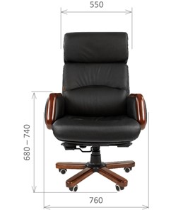 Офисное кресло CHAIRMAN 417 кожа черная в Артеме - предосмотр 1