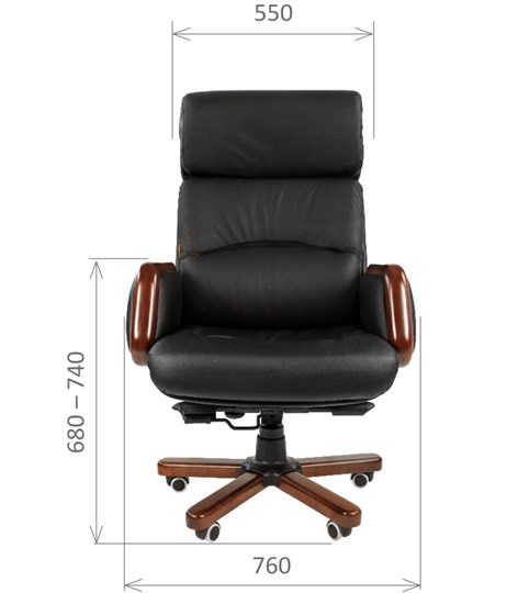 Офисное кресло CHAIRMAN 417 кожа черная в Находке - изображение 1