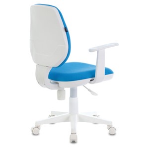 Компьютерное кресло Brabix Fancy MG-201W (с подлокотниками, пластик белый, голубое) 532411 в Артеме - предосмотр 3
