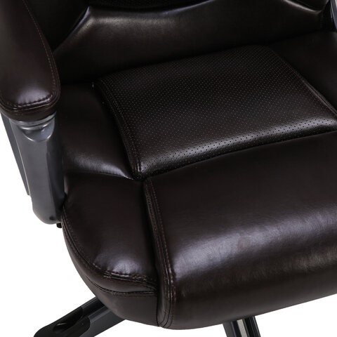 Кресло Brabix Premium Favorite EX-577 (пружинный блок, рециклир. кожа, коричневое) 531936 в Артеме - изображение 7