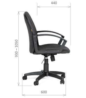 Кресло офисное CHAIRMAN 681 Ткань C-3 черное в Артеме - изображение 2