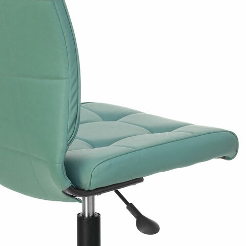 Компьютерное кресло Brabix Stream MG-314 (без подлокотников, пятилучие серебристое, экокожа, серо-голубое) 532079 в Артеме - изображение 5