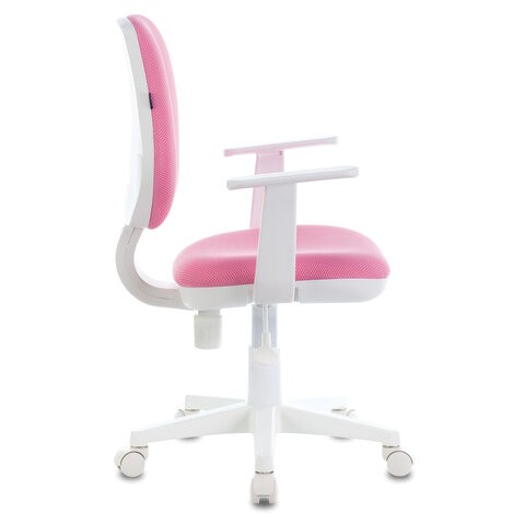 Компьютерное кресло Brabix Fancy MG-201W (с подлокотниками, пластик белый, розовое) 532409 в Находке - изображение 1