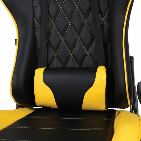 Офисное кресло Brabix GT Master GM-110 (две подушки, экокожа, черное/желтое) 531927 в Находке - изображение 7