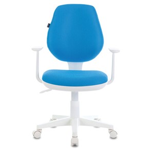 Компьютерное кресло Brabix Fancy MG-201W (с подлокотниками, пластик белый, голубое) 532411 в Артеме - предосмотр 1