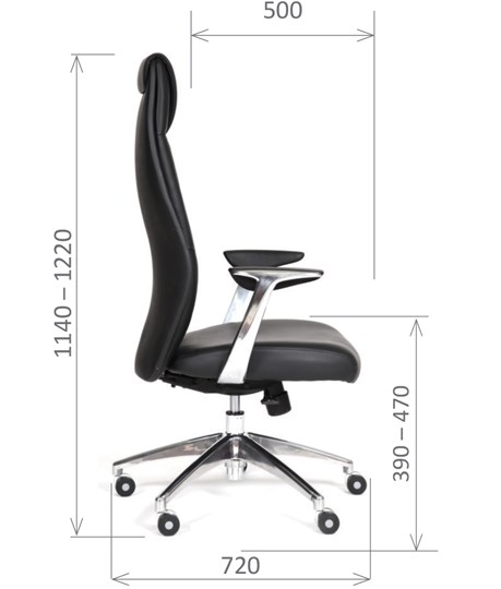 Офисное кресло CHAIRMAN Vista Экокожа премиум черная в Находке - изображение 2