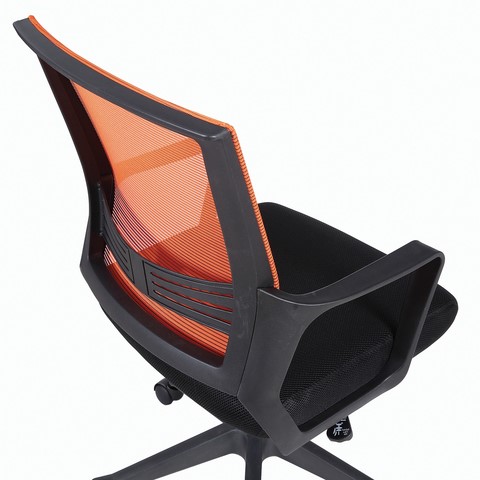 Офисное кресло Brabix Balance MG-320 (с подлокотниками, комбинированное черное/оранжевое) 531832 в Артеме - изображение 6