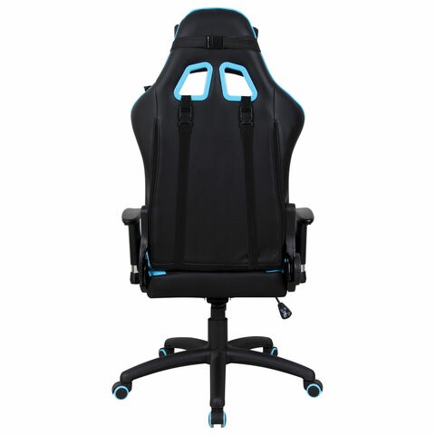 Офисное кресло Brabix GT Master GM-110 (две подушки, экокожа, черное/голубое) 531928 в Артеме - изображение 3