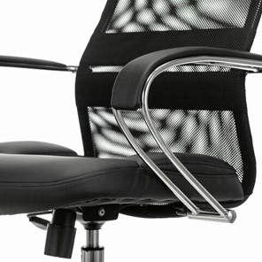 Кресло офисное Brabix Premium Stalker EX-608 CH (хром, ткань-сетка/кожзам, черное) во Владивостоке - предосмотр 3
