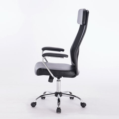 Офисное кресло Brabix Flight EX-540 (хром, экокожа, сетка, черное) 531850 в Артеме - изображение 6