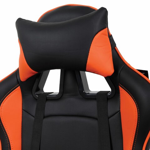 Компьютерное кресло Brabix GT Racer GM-100 (две подушки, экокожа, черное/оранжевое) 531925 во Владивостоке - изображение 5
