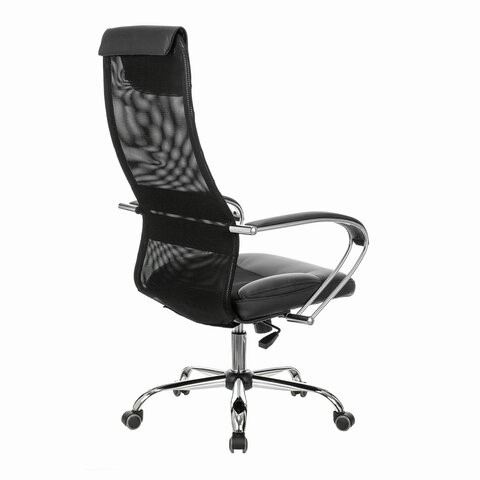Кресло офисное Brabix Premium Stalker EX-608 CH (хром, ткань-сетка/кожзам, черное) во Владивостоке - изображение 9