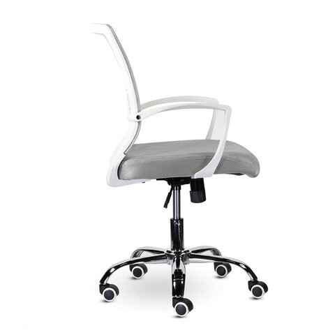 Кресло офисное Brabix Wings MG-306 (пластик белый, хром, сетка, серое) 532012 в Артеме - изображение 1