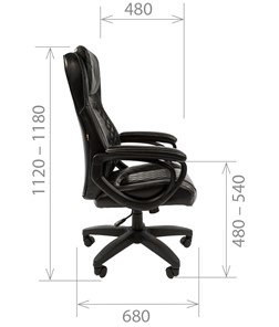 Кресло CHAIRMAN 432, экокожа, цвет черный в Артеме - предосмотр 2