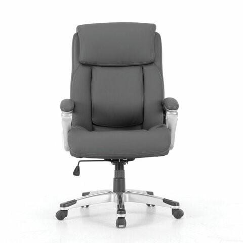 Кресло компьютерное Brabix Premium Level EX-527 (пружинный блок, рециклированная кожа, серое) 531937 в Артеме - изображение 4