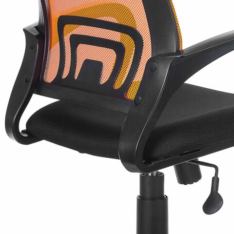 Кресло офисное Brabix Fly MG-396 (с подлокотниками, сетка, оранжевое/черное) 532084 в Артеме - изображение 5