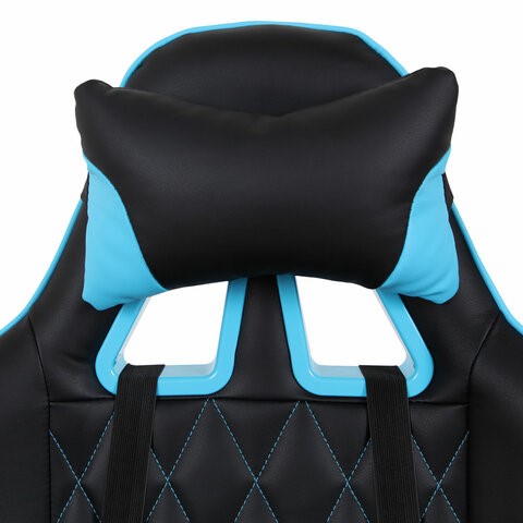 Офисное кресло Brabix GT Master GM-110 (две подушки, экокожа, черное/голубое) 531928 в Артеме - изображение 5