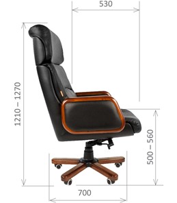 Офисное кресло CHAIRMAN 417 кожа черная во Владивостоке - предосмотр 2