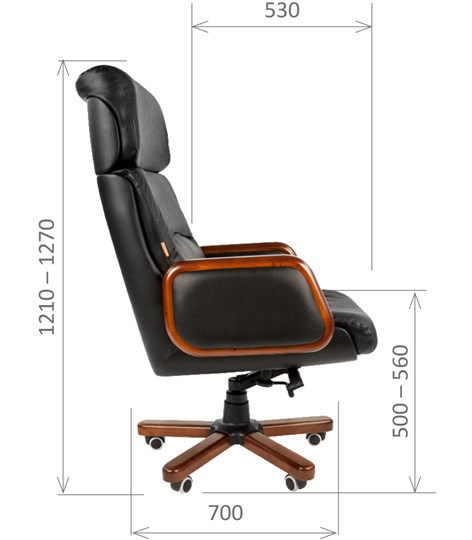 Офисное кресло CHAIRMAN 417 кожа черная в Артеме - изображение 2