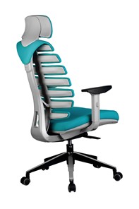 Офисное кресло Riva Chair SHARK (Лазурный/серый) во Владивостоке - предосмотр 3