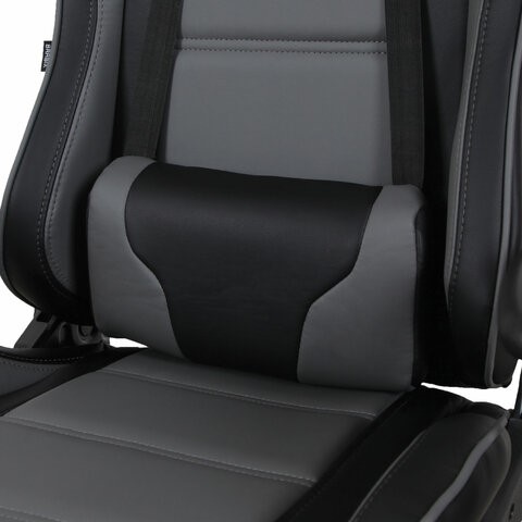 Кресло Brabix GT Racer GM-100 (две подушки, экокожа, черное/серое) 531926 в Артеме - изображение 7