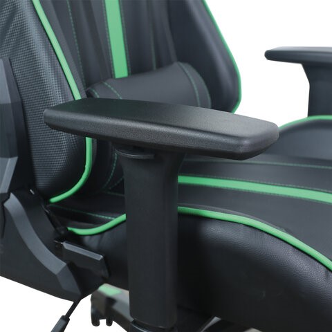 Офисное кресло Brabix GT Carbon GM-120 (две подушки, экокожа, черное/зеленое) во Владивостоке - изображение 9